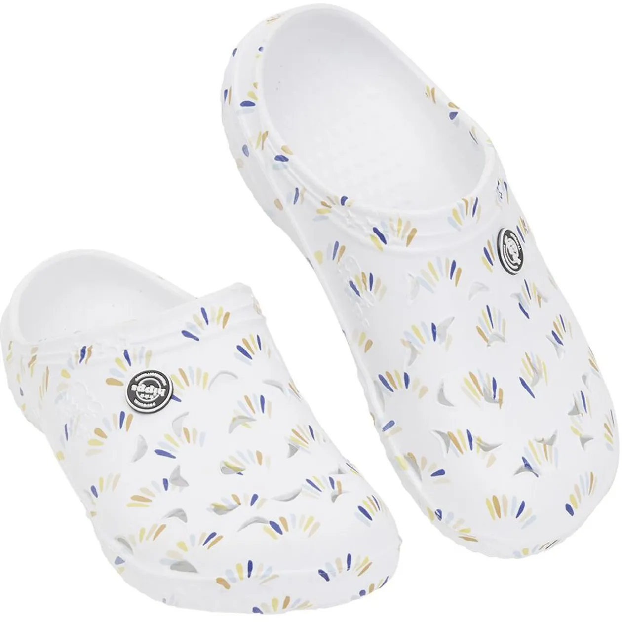 Sabots Hipps Femme plastique blanc motif tricolore T40/41