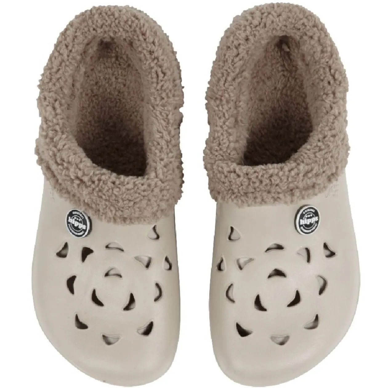 Sabots Hipps fourrés femme beige taupe