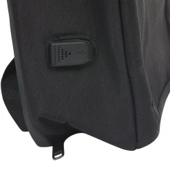 Sac à dos antivol avec port USB intégré uni noir