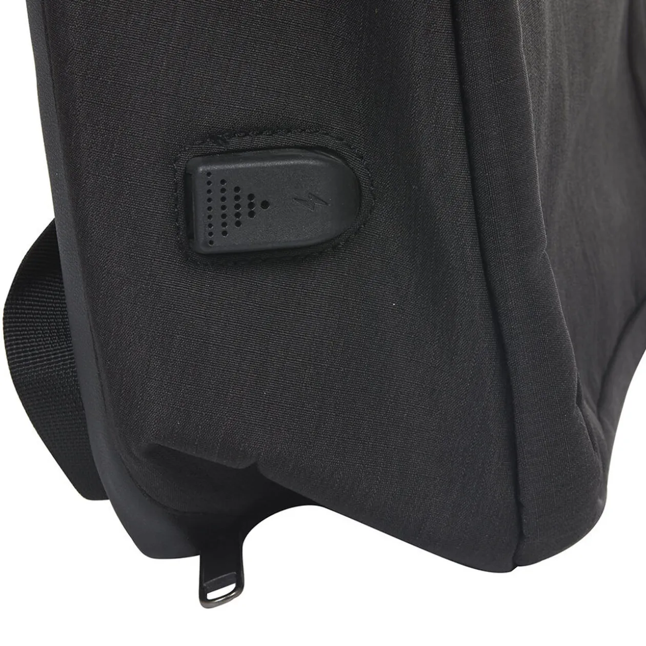 Sac à dos antivol avec port USB intégré uni noir