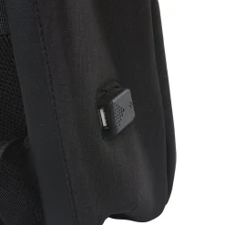 Sac à dos antivol avec port USB intégré uni noir