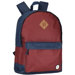 Sac à dos bi-matière bleu rouge bordeaux
