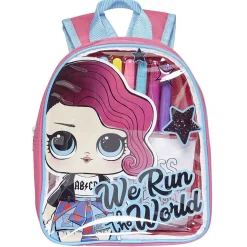 Sac à dos garni LOL Surprise avec feuilles de dessin et 6 feutres