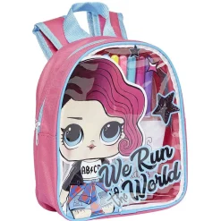 Sac à dos garni LOL Surprise avec feuilles de dessin et 6 feutres