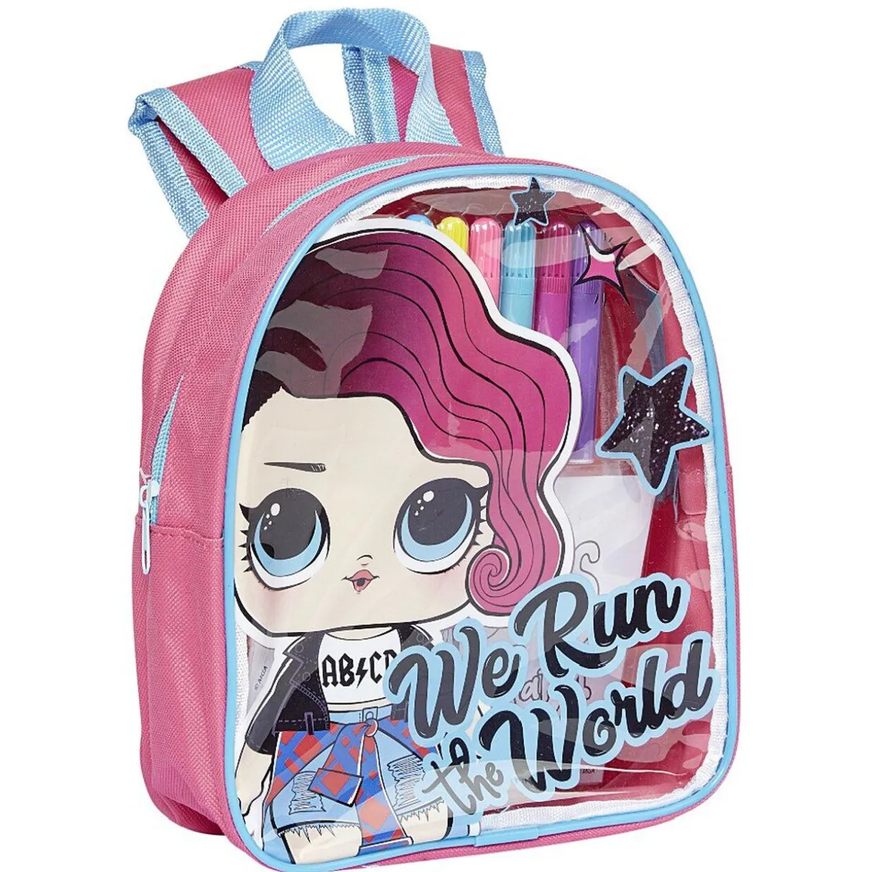 Sac à dos garni LOL Surprise avec feuilles de dessin et 6 feutres