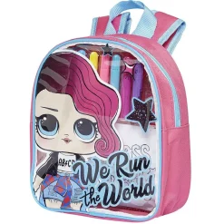 Sac à dos garni LOL Surprise avec feuilles de dessin et 6 feutres