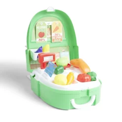 Sac à dos jouet enfant marchand supermarché 22 pièces