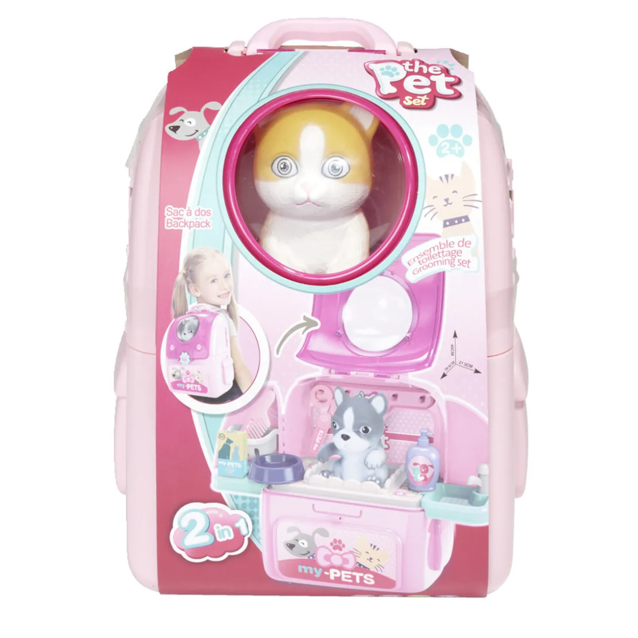 Sac à dos jouet toilettage chien ou chat 14 pièces