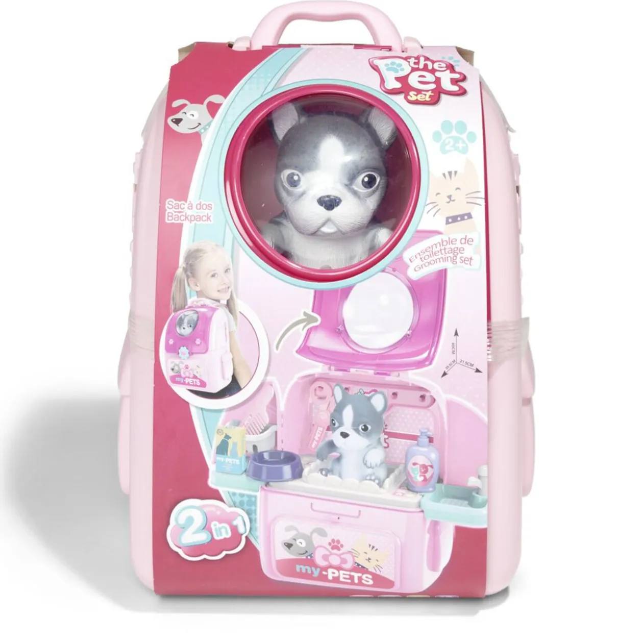 Sac à dos jouet toilettage chien ou chat 14 pièces