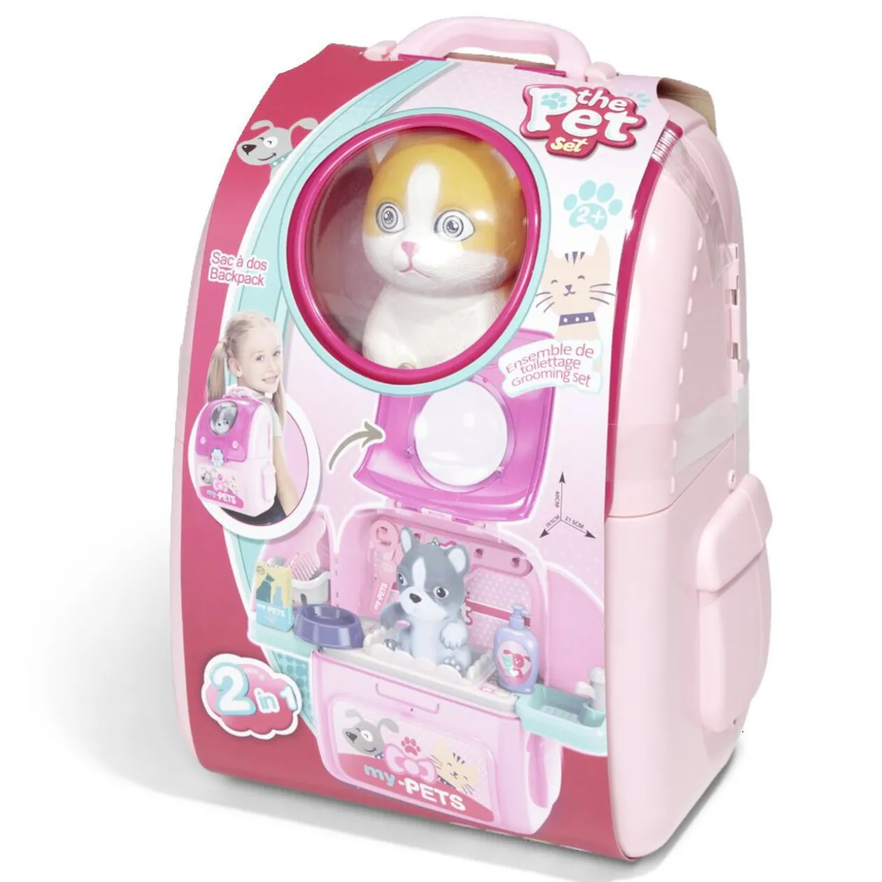 Sac à dos jouet toilettage chien ou chat 14 pièces