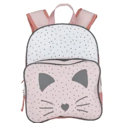 Sac à dos maternelle design chat rose gris