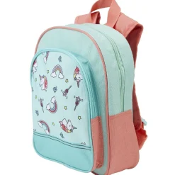 Sac à dos maternelle motif licorne arc-en-ciel rose et bleu