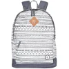 Sac à dos motif ethnique gris et blanc