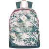 Sac à dos motif feuillage tropical rose et vert foncé