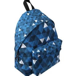 Sac à dos motif triangles bleu noir et blanc