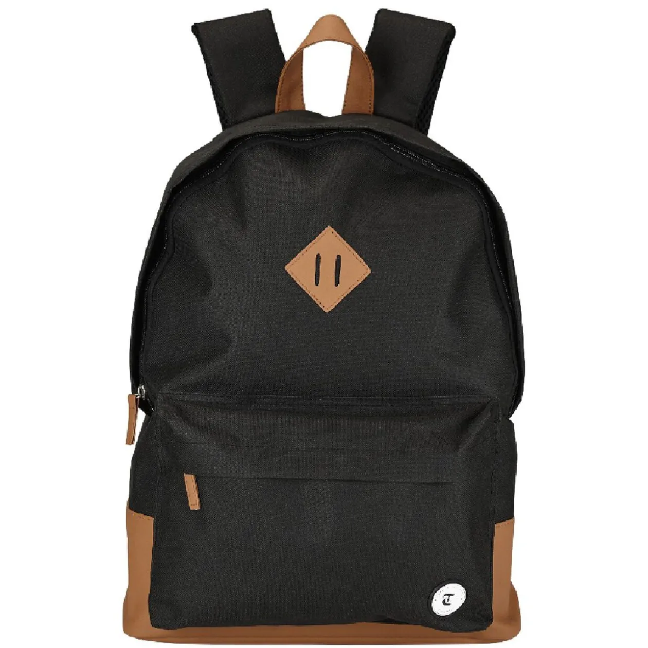 Sac à dos Tucson bi-matière noir simili marron