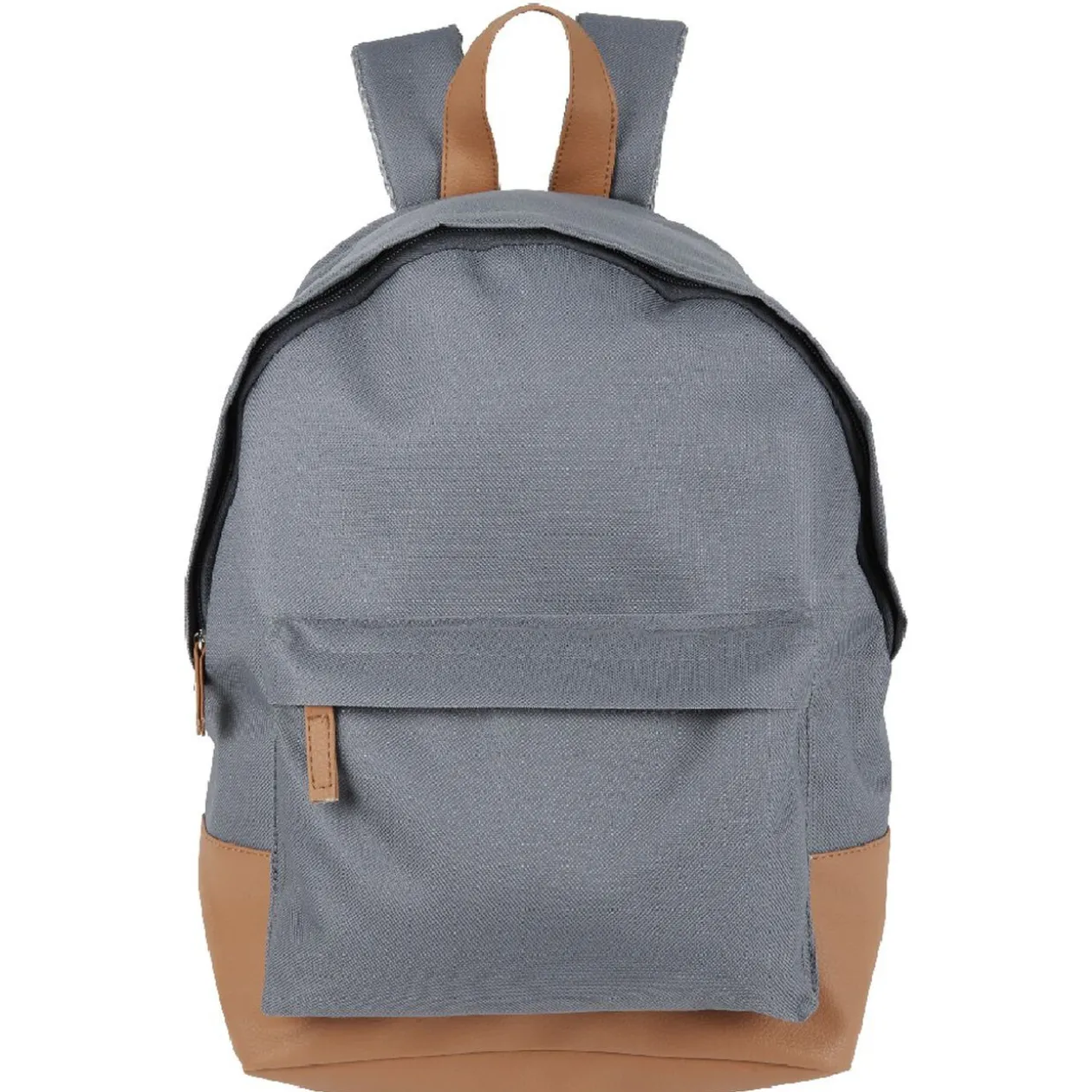 Sac à dos Tucson bi-matière gris simili marron