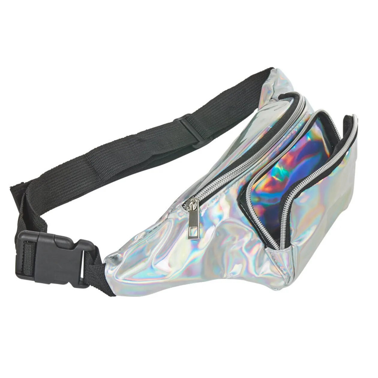 Sac banane Sunshine gris argenté brillant