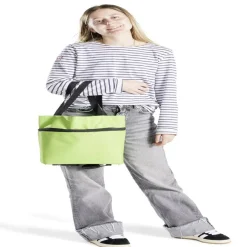 Sac de courses ajustable à roulettes 20L orange ou vert