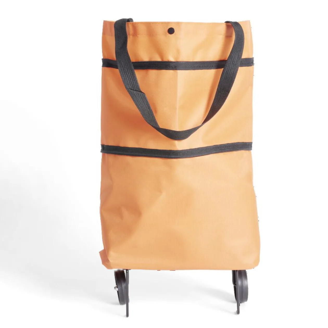 Sac de courses ajustable à roulettes 20L orange ou vert