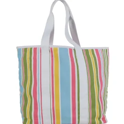 Sac de plage rayé multicolore