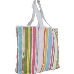 Sac de plage rayé multicolore