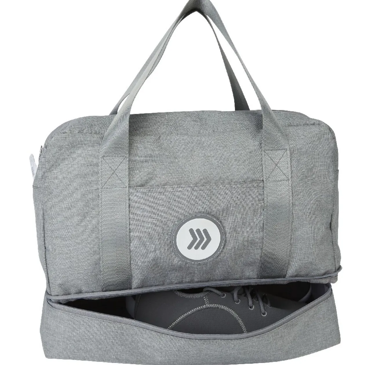 Sac de sport gris avec compartiment à chaussures