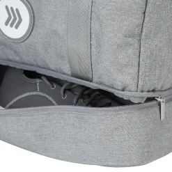 Sac de sport gris avec compartiment à chaussures