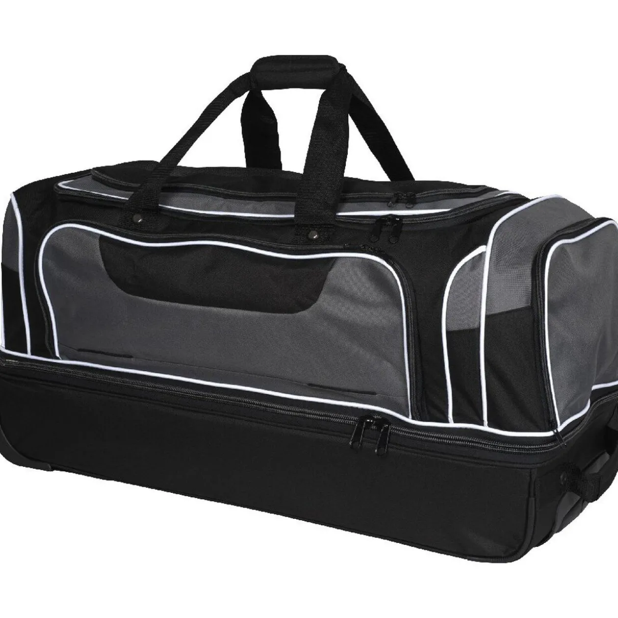 Sac de voyage à roulettes noir et gris