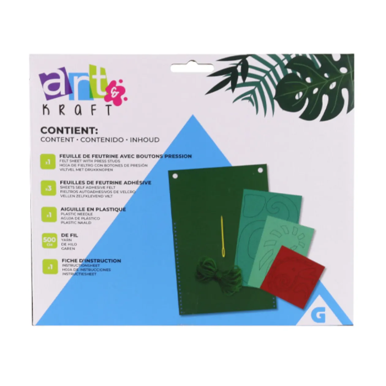 Sac DIY en feutrine à coudre motif caméléon vert et rouge