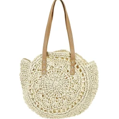 Sac rond beige et marron