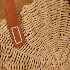 Sac rond en paille naturel collection tropical
