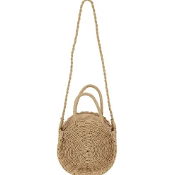 Sac rond en paille tressé Ø 26 cm