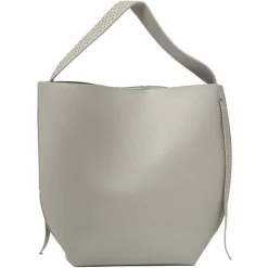 Sac shopping gris + poche