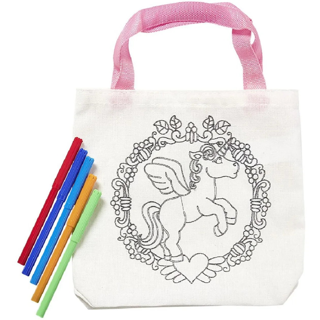 Sac totebag à colorier avec 5 feutres 2 modèles