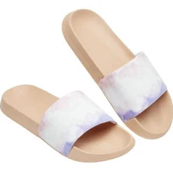 Sandales claquettes plastique rose décor nuage