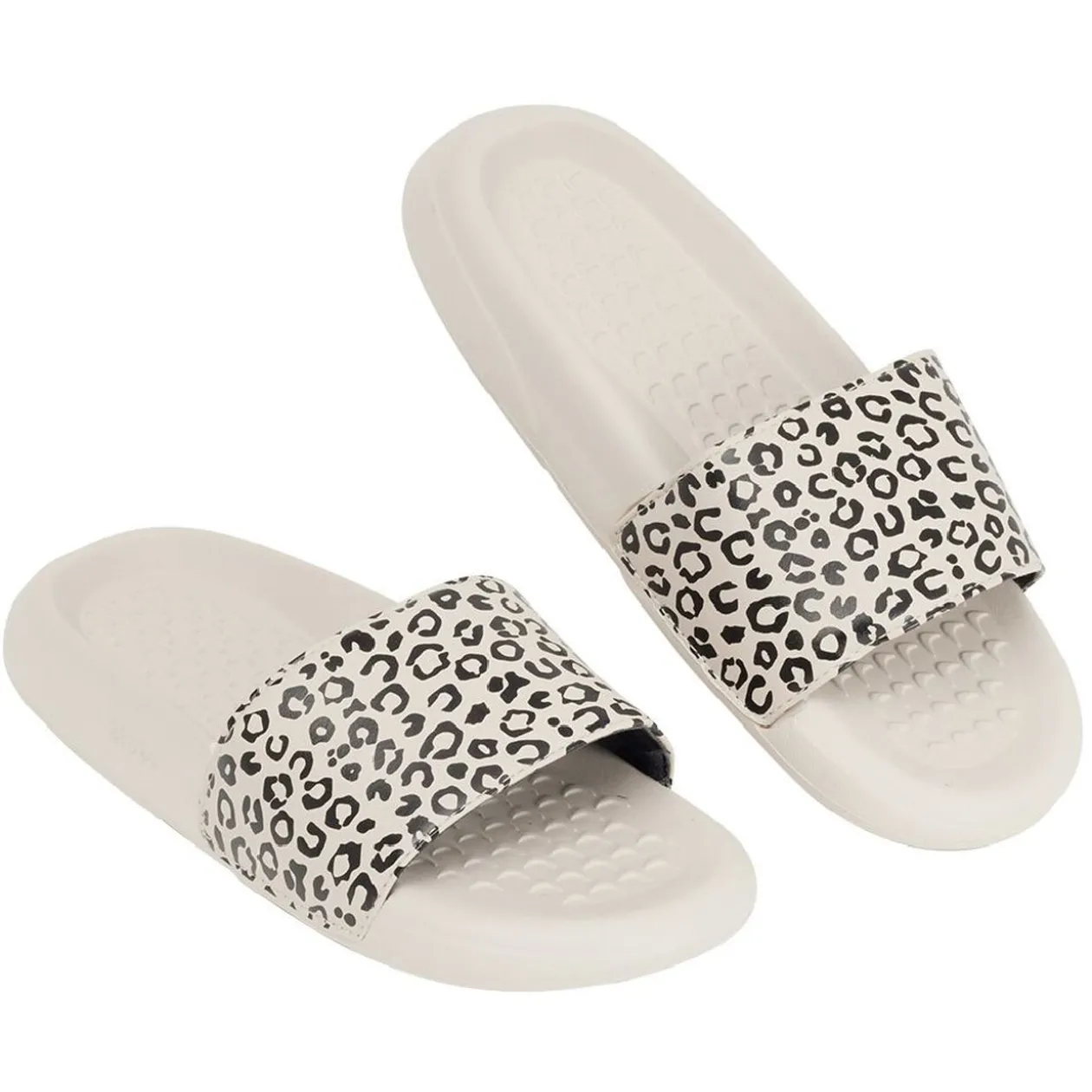 Sandales claquettes plastique beige bride imprimé léopard 36/37