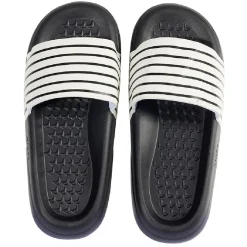 Sandales claquettes plastique noir rayé blanc 36/37