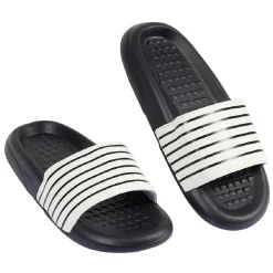 Sandales claquettes plastique noir rayé blanc 38/39