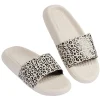 Sandales claquettes plastique beige bride imprimé léopard 40/41
