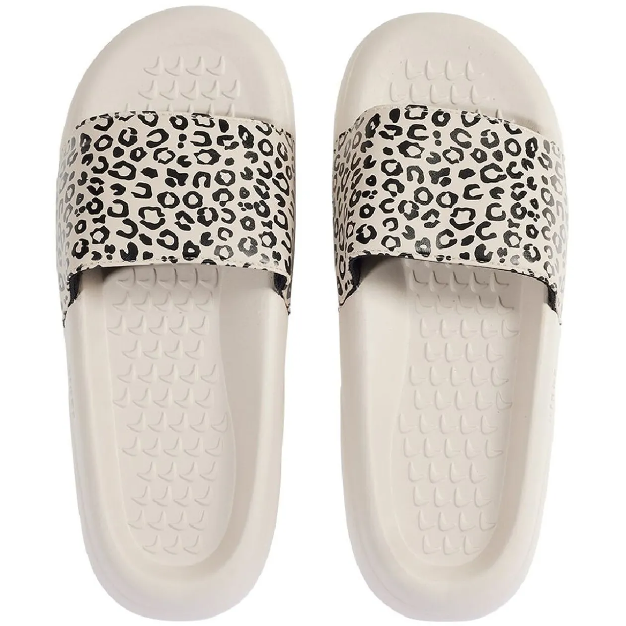 Sandales claquettes plastique beige bride imprimé léopard 40/41