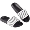 Sandales claquettes plastique noir rayé blanc 40/41