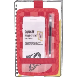 Sangle de rangement pour cahier effet simili rouge