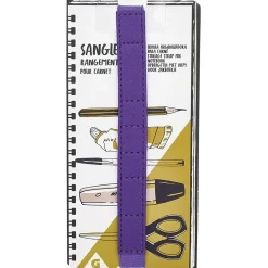 Sangle de rangement stylo pour cahier effet simili violet