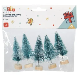 Sapin vert miniature accessoires de Noël x5