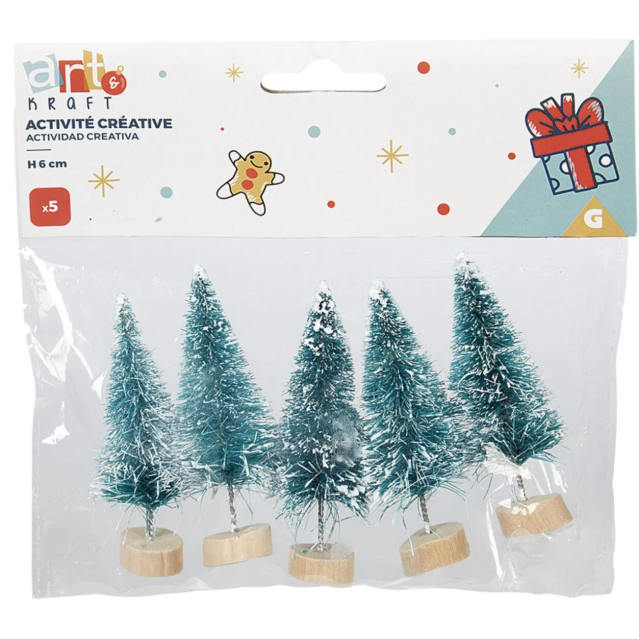 Sapin vert miniature accessoires de Noël x5