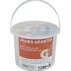 Seau de 20 craies géantes multicolores