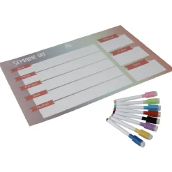 Semainier magnétique avec 4 feutres effaçables