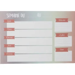 Semainier magnétique avec 4 feutres effaçables