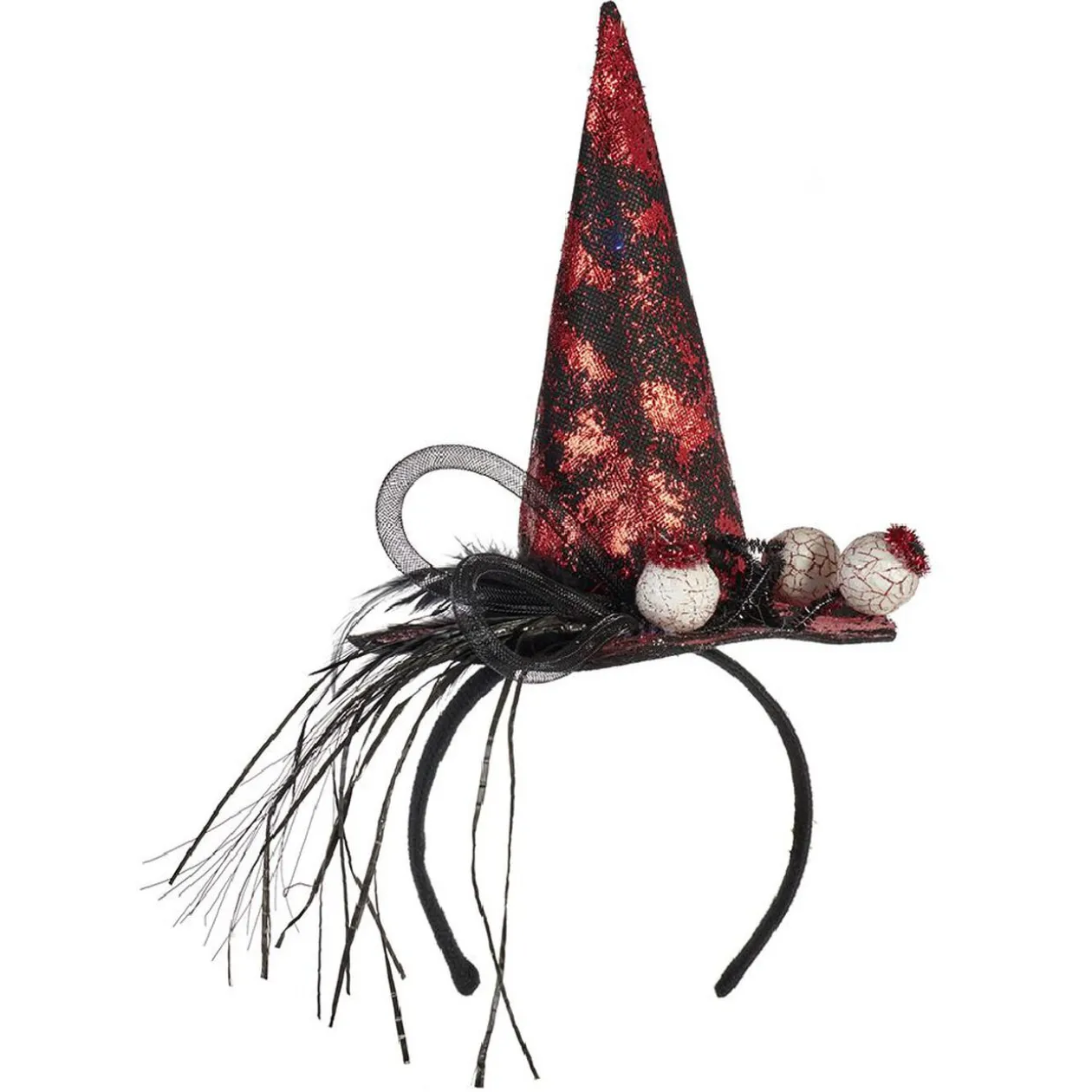 Serre tête chapeau et yeux globuleux lumineux Halloween